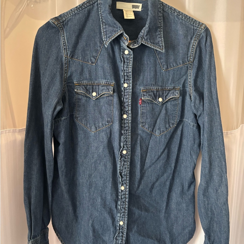 Levi's Blue Button Down Denim Shirt